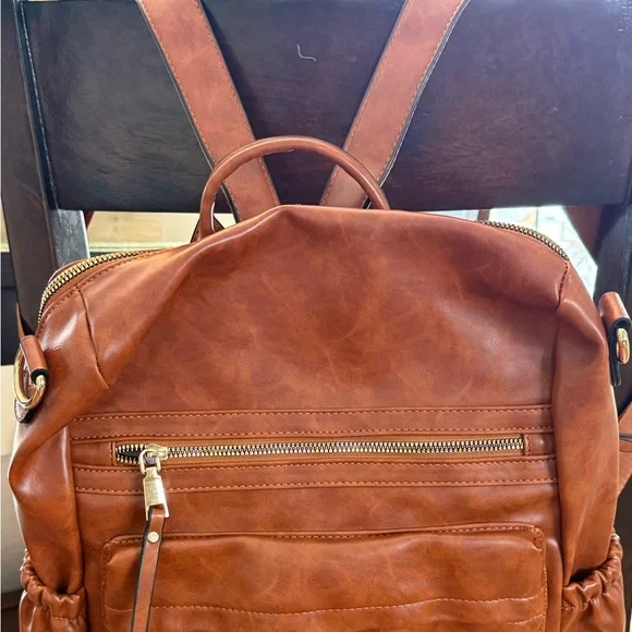 Faux Leather backpack black with removeable guitar strap & grab handle - Picture 5 of 12